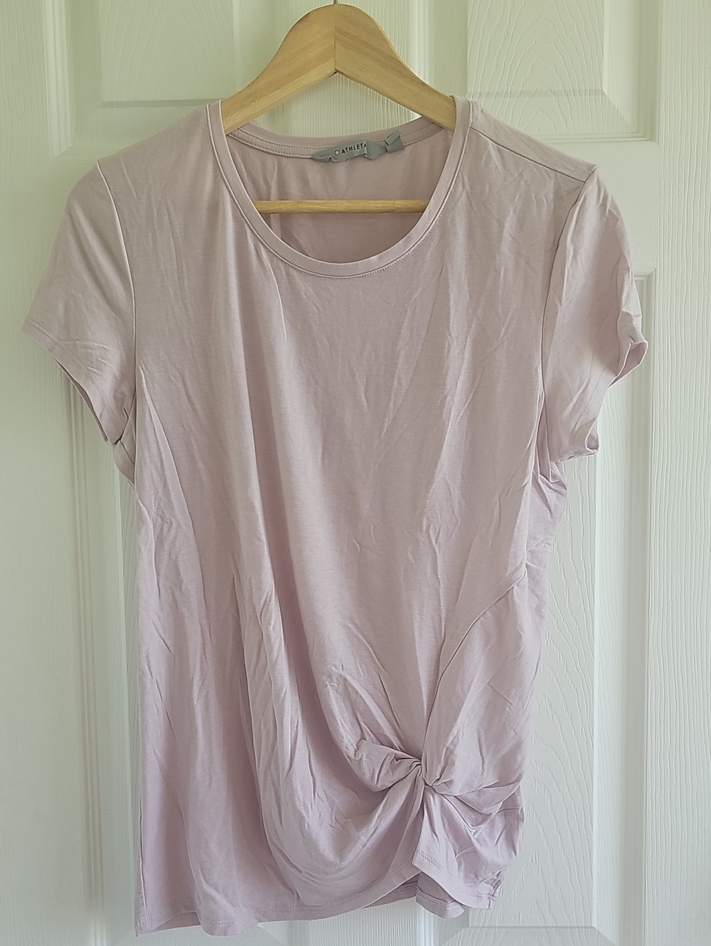 Athleta Pale Pink Short Sleeve Twist-Knot Tee